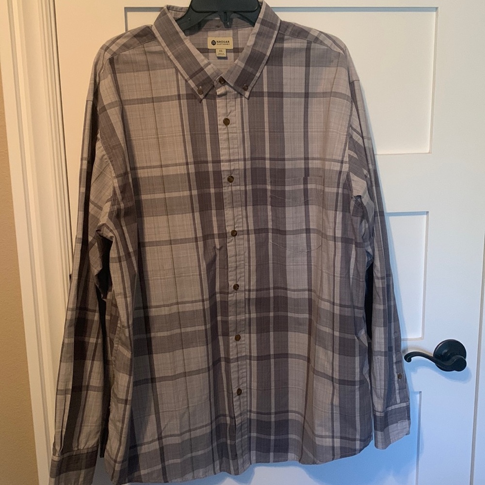 Haggar Plaid Dress Shirt